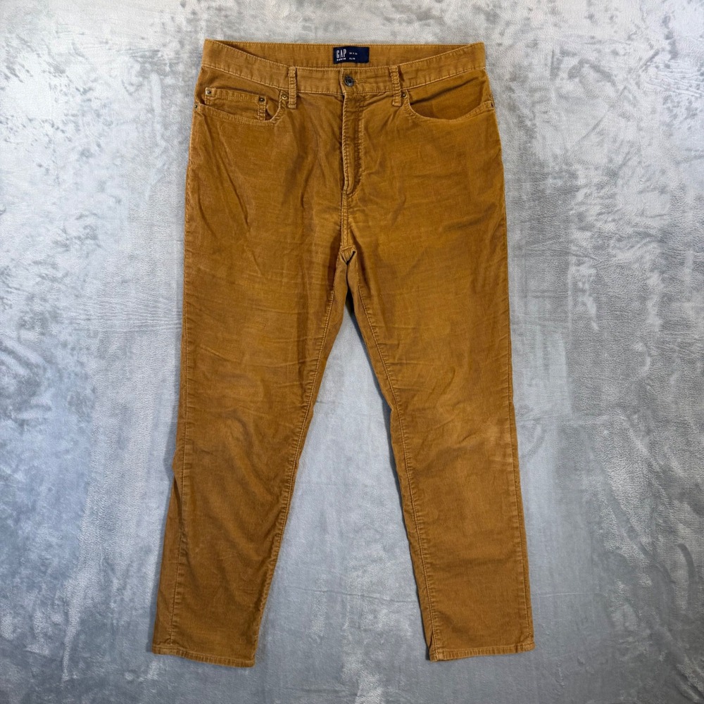 GAP Slim Fit Corduroy Jeans Men's Size 34x30 Brown Casual Denim Pants